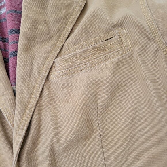 Territory Ahead LL Blazer Jacket Khaki Brown Plaid Lining Western Rodeo - Picture 11 of 13